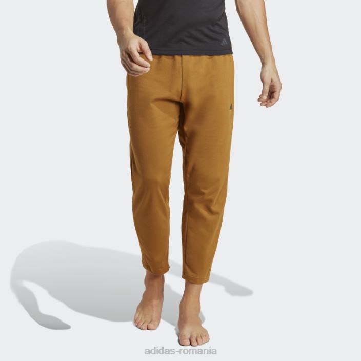 Adidas pantaloni de antrenament de bază yoga bronz bărbați bronz/carbon 2JBN5294