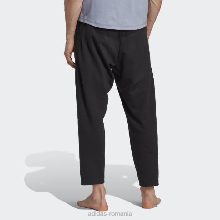Adidas pantaloni de antrenament de bază yoga negri bărbați negru/carbon 2JBN5552