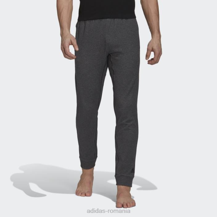 Adidas pantaloni negri aeroready cald pentru antrenament yoga fleece 7/8 bărbați negru 2JBN6941