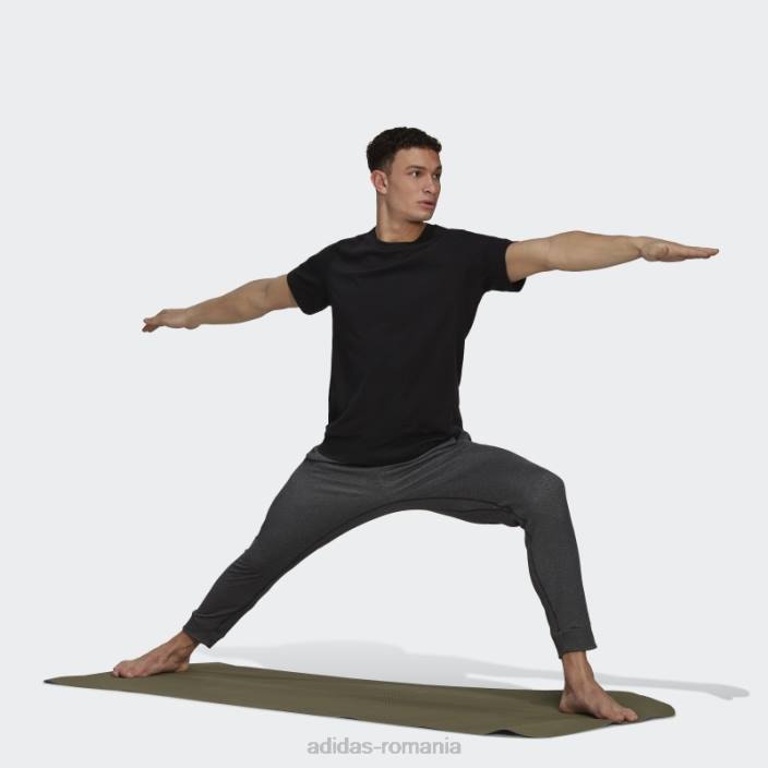 Adidas pantaloni negri aeroready cald pentru antrenament yoga fleece 7/8 bărbați negru 2JBN6941