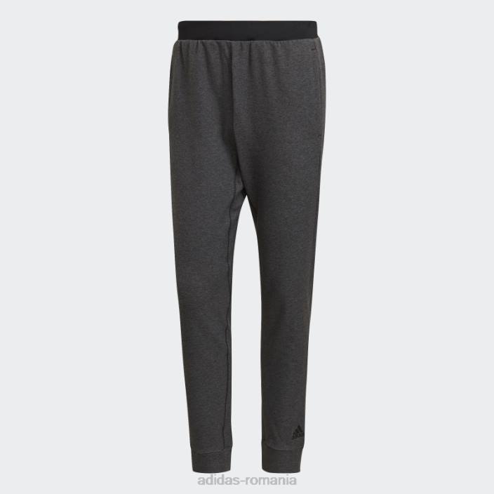 Adidas pantaloni negri aeroready cald pentru antrenament yoga fleece 7/8 bărbați negru 2JBN6941