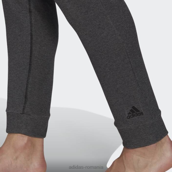 Adidas pantaloni negri aeroready cald pentru antrenament yoga fleece 7/8 bărbați negru 2JBN6941