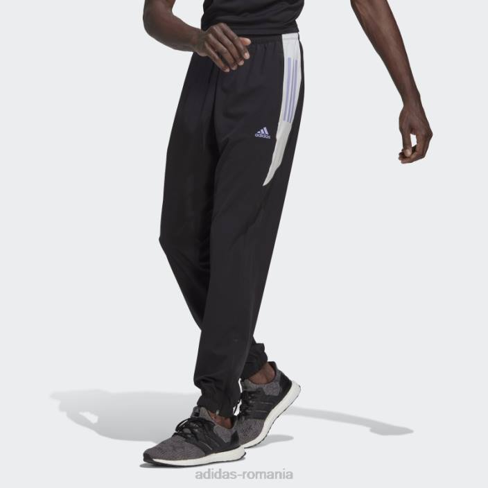 Adidas pantaloni negri de antrenament aeroready bărbați negru/gri liniuță/violet deschis 2JBN1654