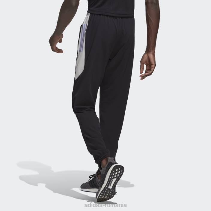 Adidas pantaloni negri de antrenament aeroready bărbați negru/gri liniuță/violet deschis 2JBN1654