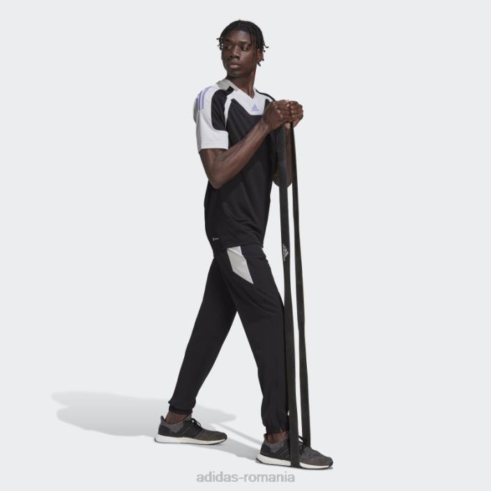 Adidas pantaloni negri de antrenament aeroready bărbați negru/gri liniuță/violet deschis 2JBN1654