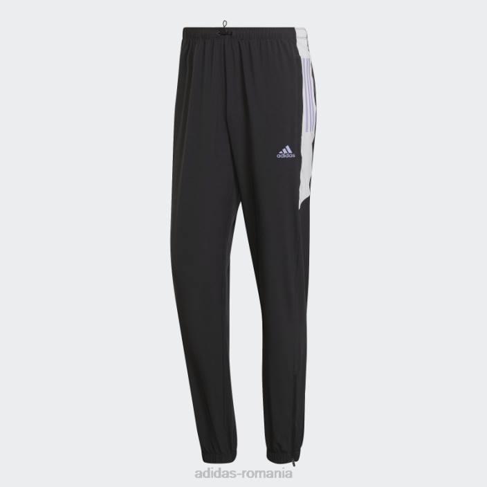Adidas pantaloni negri de antrenament aeroready bărbați negru/gri liniuță/violet deschis 2JBN1654