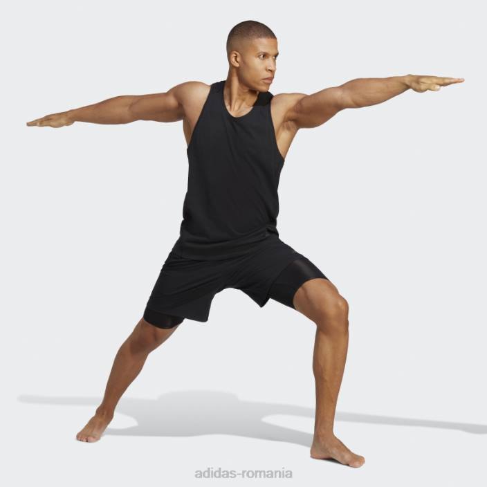 Adidas pantaloni scurți 2-în-1 pentru antrenament yoga negru bărbați negru 2JBN4909