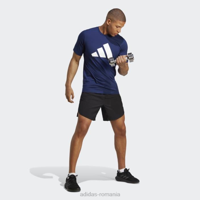 Adidas tren essentials feelready logo tricou de antrenament albastru închis bărbați albastru închis/alb 2JBN5407