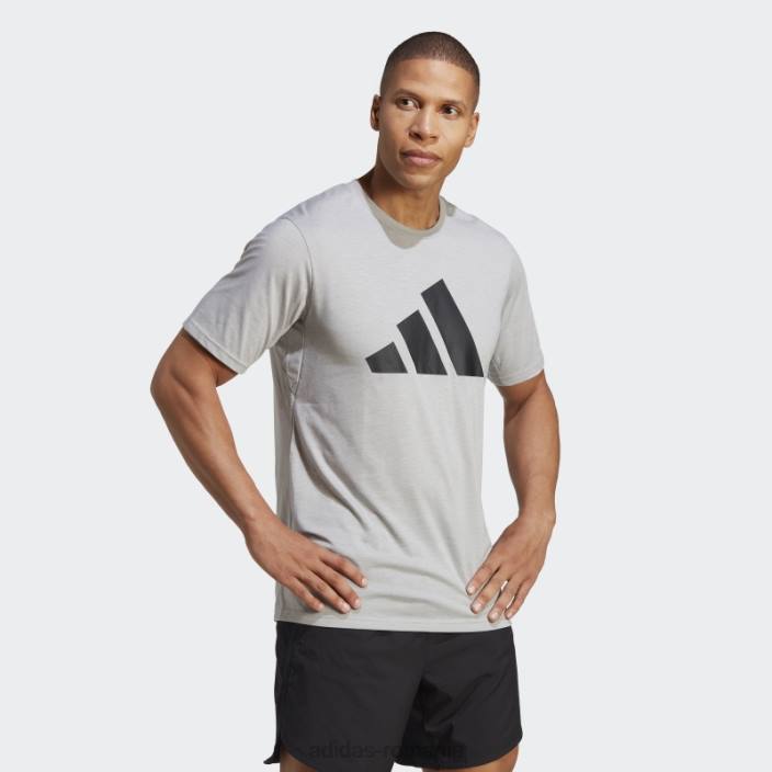 Adidas tren essentials feelready logo tricou de antrenament gri mediu bărbați gri mediu/negru 2JBN5252