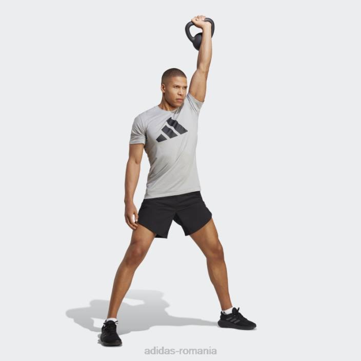 Adidas tren essentials feelready logo tricou de antrenament gri mediu bărbați gri mediu/negru 2JBN5252