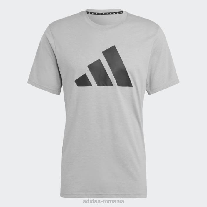 Adidas tren essentials feelready logo tricou de antrenament gri mediu bărbați gri mediu/negru 2JBN5252