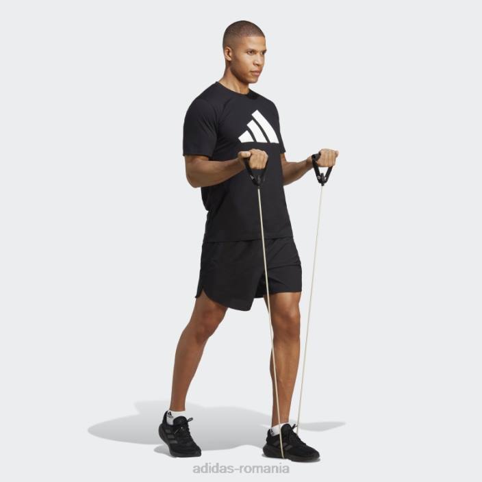 Adidas tren essentials feelready logo tricou de antrenament negru bărbați alb negru 2JBN14449