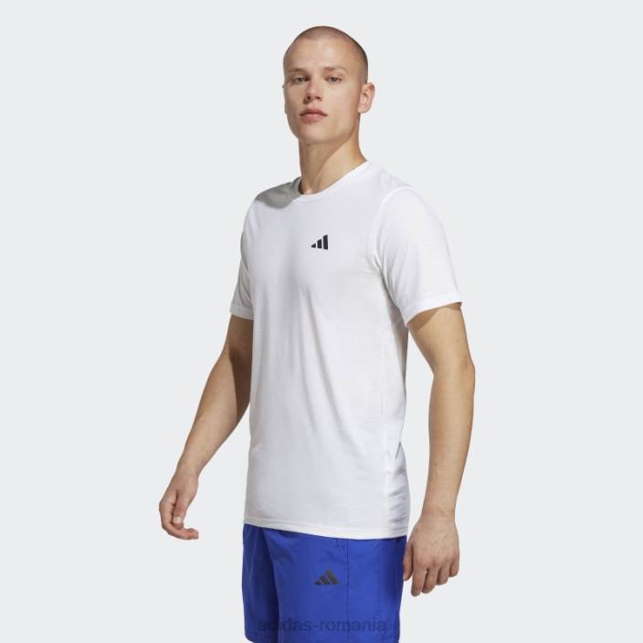 Adidas tren essentials feelready tricou de antrenament alb bărbați alb negru 2JBN5318