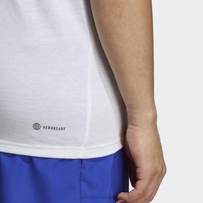 Adidas tren essentials feelready tricou de antrenament alb bărbați alb negru 2JBN5318