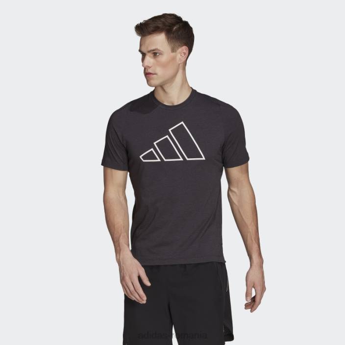 Adidas tren icons 3-bar tricou de antrenament negru bărbați negru 2JBN7045
