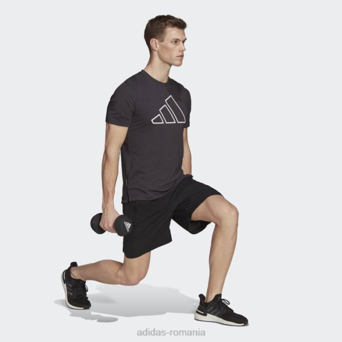 Adidas tren icons 3-bar tricou de antrenament negru bărbați negru 2JBN7045