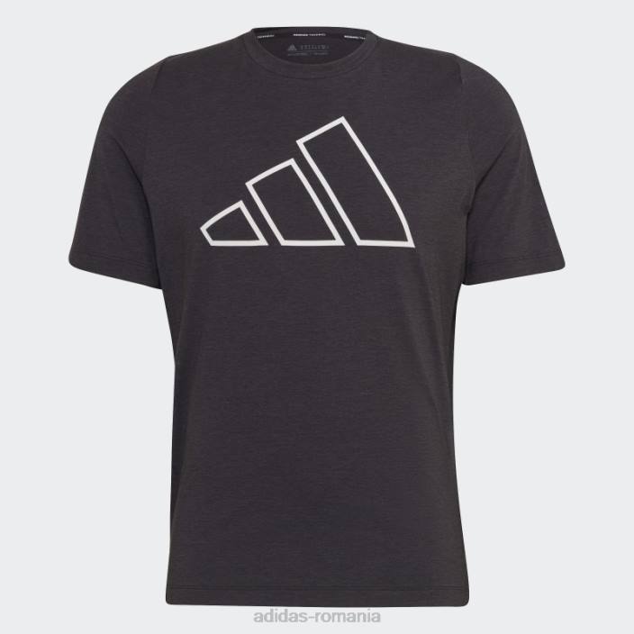 Adidas tren icons 3-bar tricou de antrenament negru bărbați negru 2JBN7045
