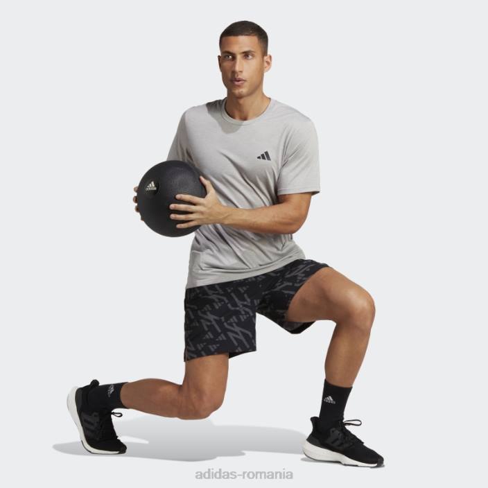 Adidas tren icons 3 dungi pantaloni scurți gri fashion bărbați gri inchis 2JBN14185