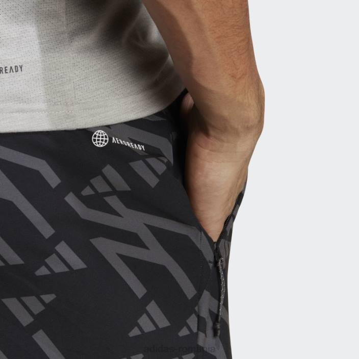 Adidas tren icons 3 dungi pantaloni scurți gri fashion bărbați gri inchis 2JBN14185