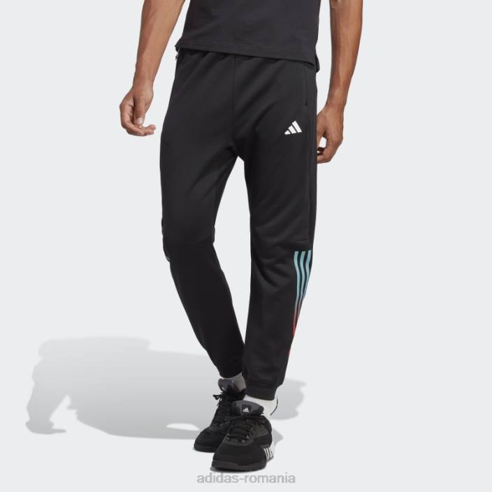 Adidas tren icons pantaloni de antrenament cu 3 dungi negri adidas bărbați negru 2JBN3624