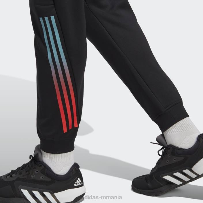 Adidas tren icons pantaloni de antrenament cu 3 dungi negri adidas bărbați negru 2JBN3624