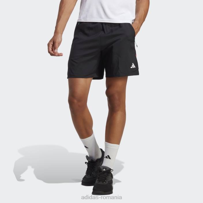 Adidas tren icons pantaloni scurți de antrenament cu 3 dungi negru bărbați negru 2JBN5143