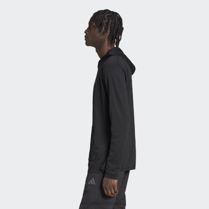 Adidas tren negru esențiale făcut pentru a fi refăcut antrenament hanorac cu mânecă lungă adidas bărbați negru 2JBN13905