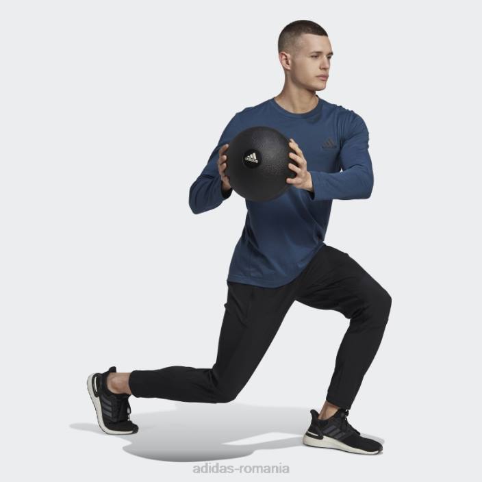 Adidas tricou adidas cu mânecă lungă, 2 move, aeroready, navy bărbați bleumarin/negru 2JBN6837