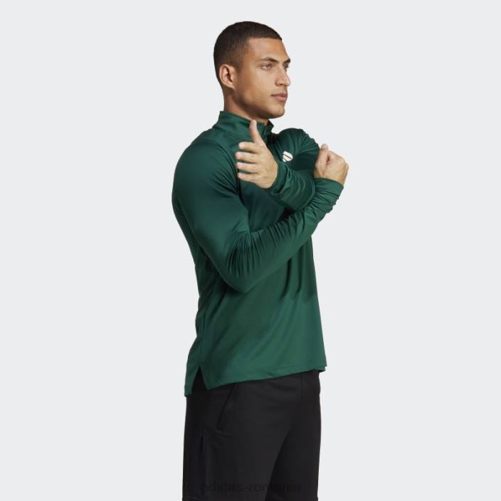 Adidas tricou adidas cu mânecă lungă cu fermoar 1/4 verde club sportiv bărbați verde 2JBN13263