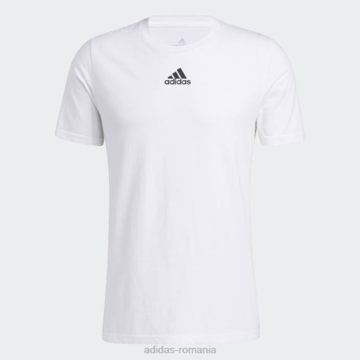 Adidas tricou alb cu amplificator adidas bărbați alb negru 2JBN6645