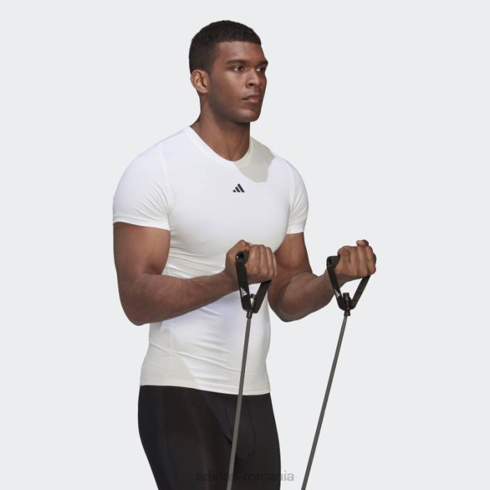 Adidas tricou alb de antrenament techfit adidas bărbați alb 2JBN14001