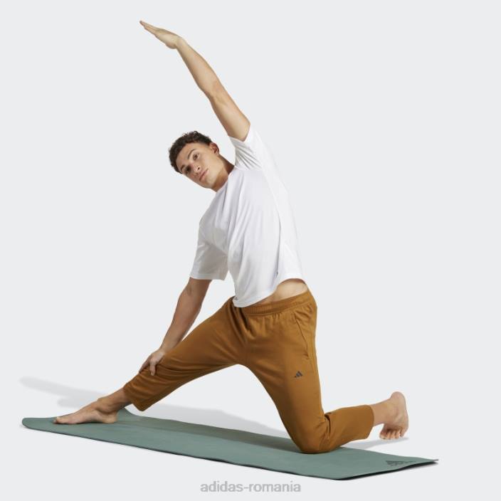 Adidas tricou alb pentru antrenament cu bază de yoga bărbați alb/carbon 2JBN5471