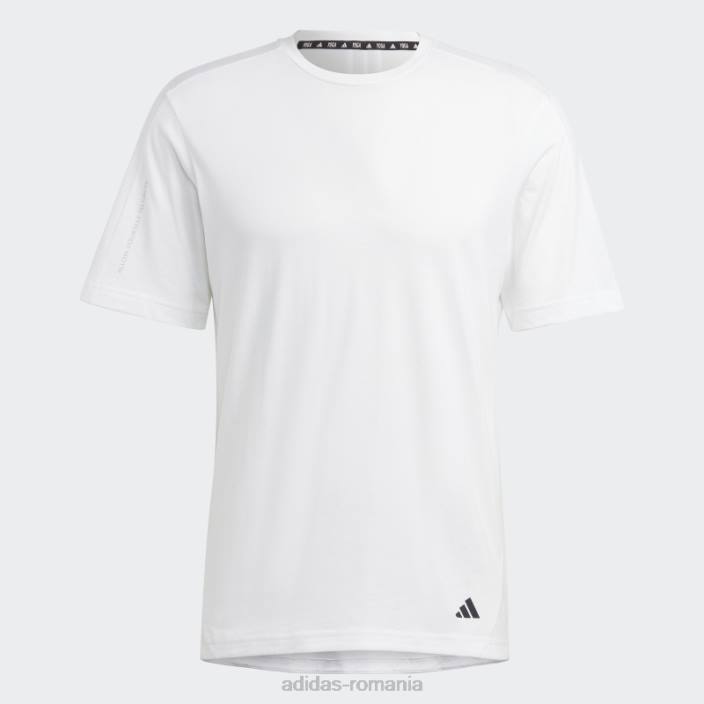 Adidas tricou alb pentru antrenament cu bază de yoga bărbați alb/carbon 2JBN5471