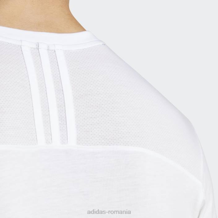 Adidas tricou alb pentru antrenament cu bază de yoga bărbați alb/carbon 2JBN5471