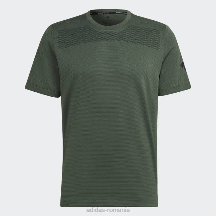 Adidas tricou cu imprimeu impact suport frontal antrenament verde oxid bărbați oxid verde 2JBN7094