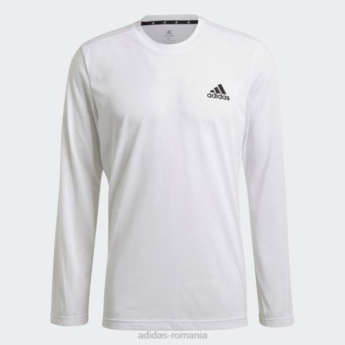 Adidas tricou cu mânecă lungă aeroready design 2 move feelready sport alb bărbați alb 2JBN6614