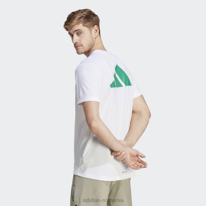 Adidas tricou cu sigla baza antrenamentului alb bărbați alb/transparent 2JBN14510