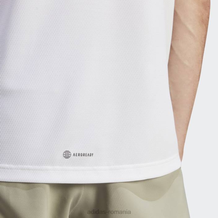 Adidas tricou cu sigla baza antrenamentului alb bărbați alb/transparent 2JBN14510