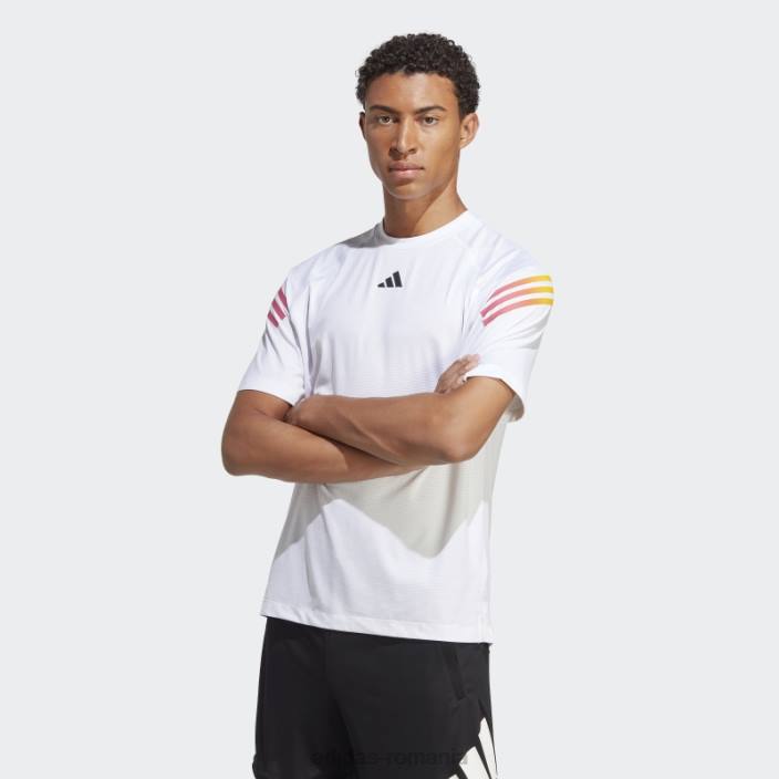 Adidas tricou de antrenament cu 3 dungi cu icoane tren alb bărbați alb 2JBN13558