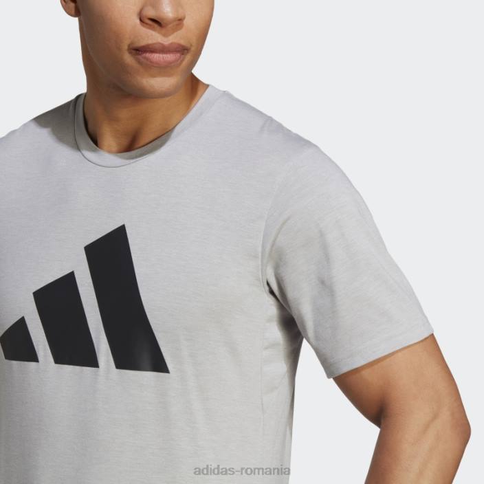 Adidas tricou de antrenament cu logo-ul feelready, gri mediu, esențiale, adidas bărbați gri mediu/negru 2JBN13335