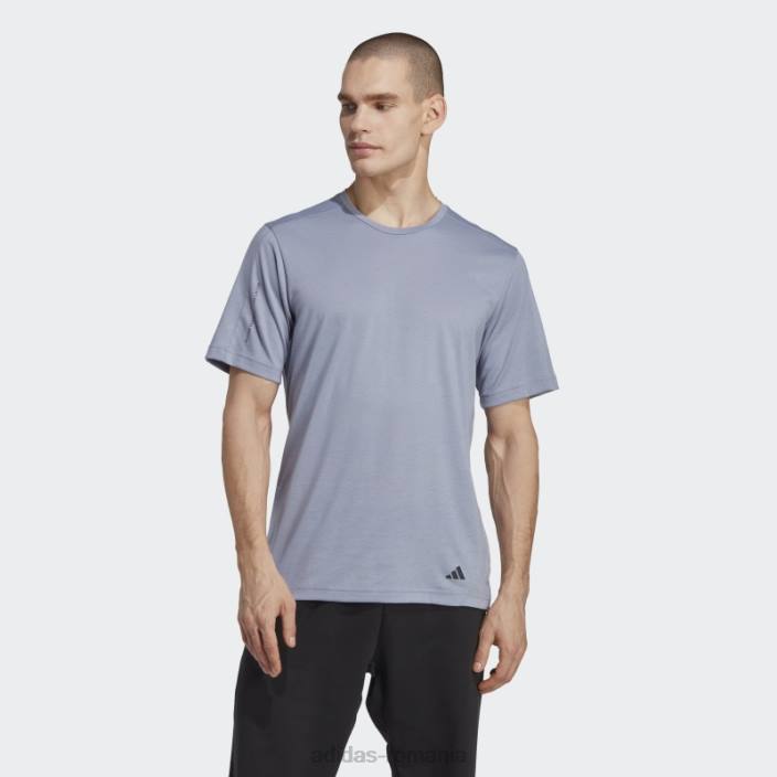 Adidas tricou de antrenament de bază de yoga violet argintiu bărbați violet argintiu/carbon 2JBN5659