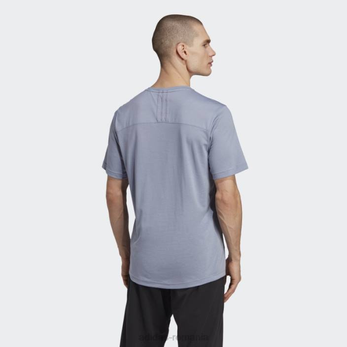 Adidas tricou de antrenament de bază de yoga violet argintiu bărbați violet argintiu/carbon 2JBN5659