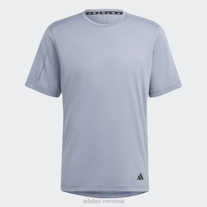 Adidas tricou de antrenament de bază de yoga violet argintiu bărbați violet argintiu/carbon 2JBN5659