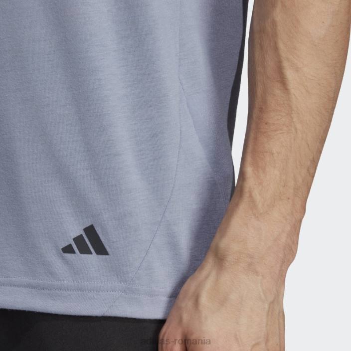 Adidas tricou de antrenament de bază de yoga violet argintiu bărbați violet argintiu/carbon 2JBN5659