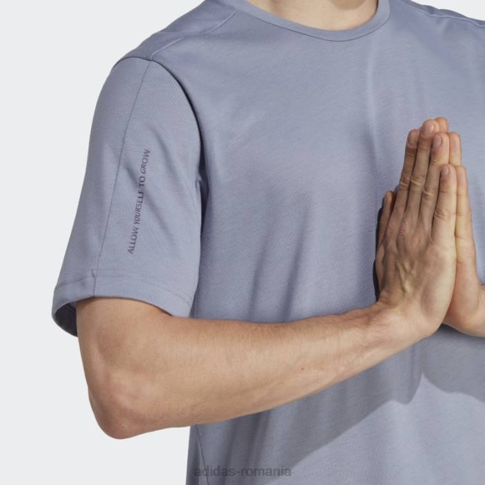Adidas tricou de antrenament de bază de yoga violet argintiu bărbați violet argintiu/carbon 2JBN5659