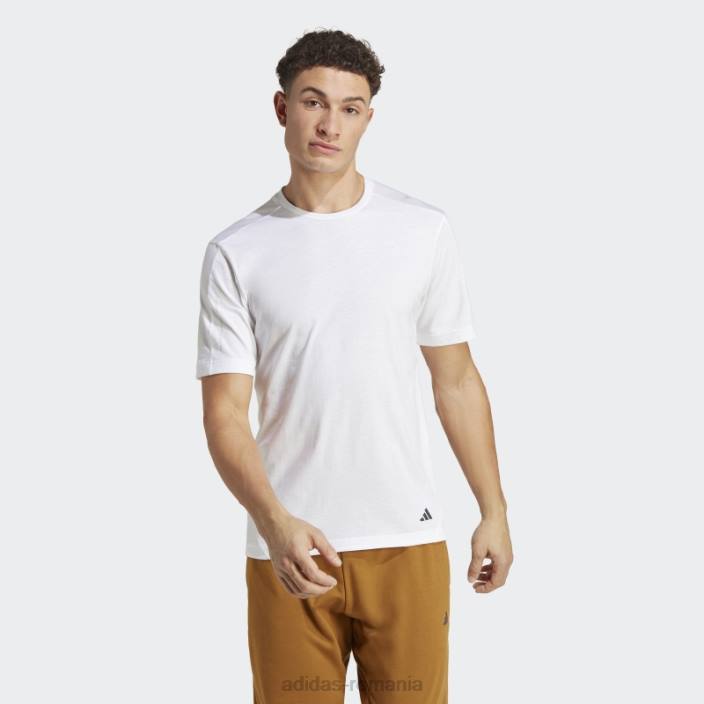 Adidas tricou de antrenament de bază yoga alb bărbați alb/carbon 2JBN14222