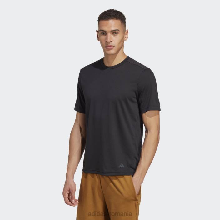 Adidas tricou de antrenament de bază yoga negru bărbați negru/carbon 2JBN5468