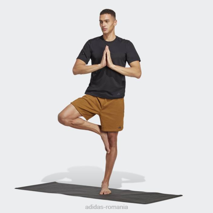 Adidas tricou de antrenament de bază yoga negru bărbați negru/carbon 2JBN5468
