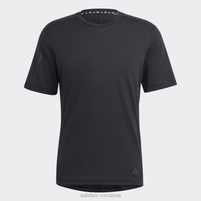 Adidas tricou de antrenament de bază yoga negru bărbați negru/carbon 2JBN5468