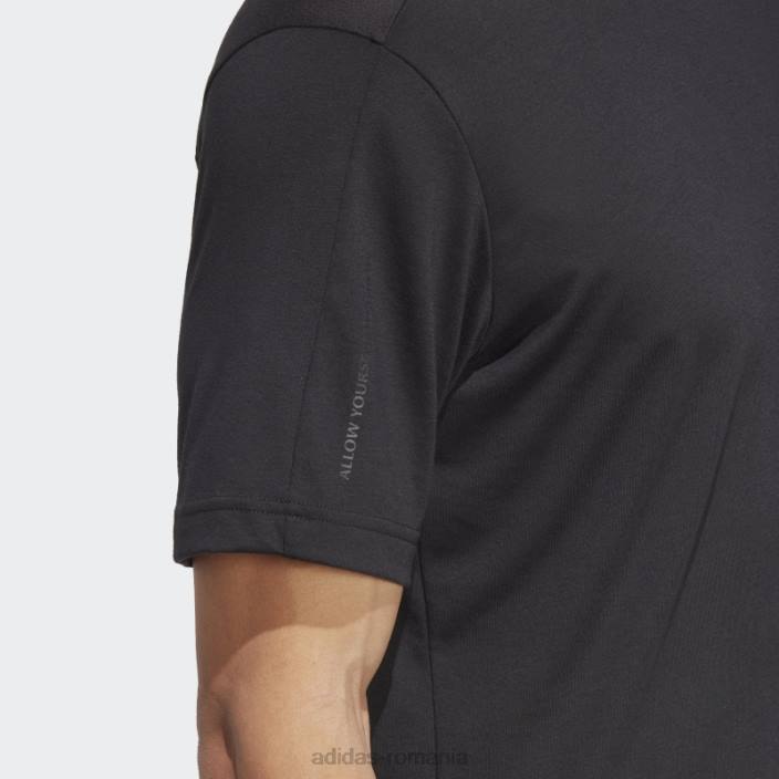 Adidas tricou de antrenament de bază yoga negru bărbați negru/carbon 2JBN5468